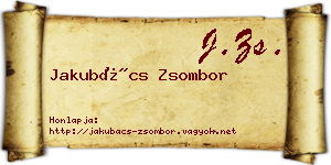 Jakubács Zsombor névjegykártya